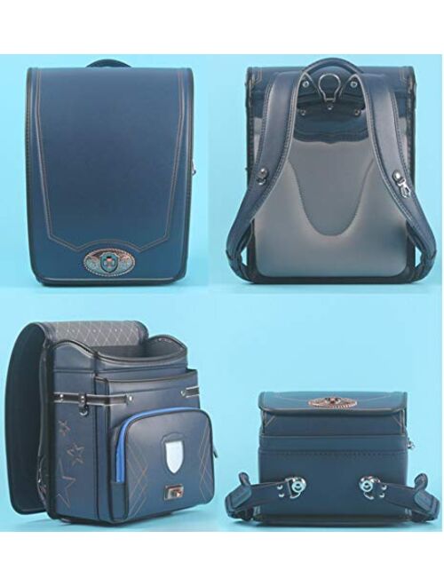randoseru backpack ransel Semi-automatic japanese boys girls school bags for waterpoor PU leather light weight