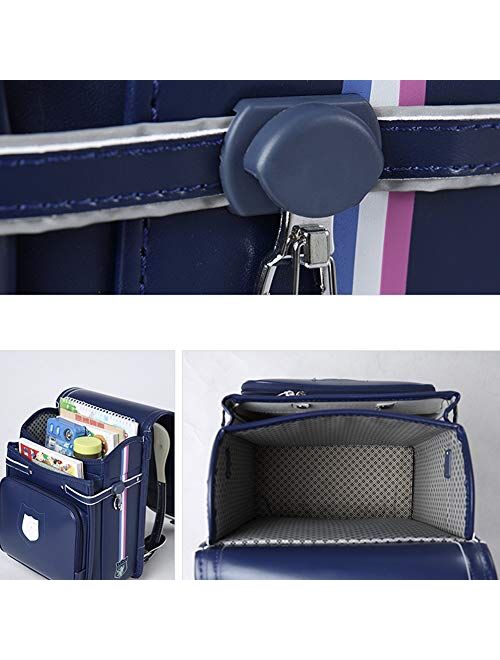 Ransel Randoseru automatic Lock Japanese school bags for Girls Boys PU leather