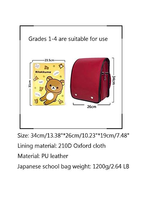 Ransel Randoseru automatic Japanese school bags for girls boys Kids PU leather