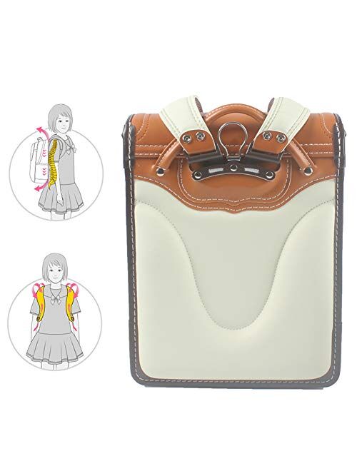 Ransel Randoseru Automatic Lock Japanese school bags for girls boys PU leather