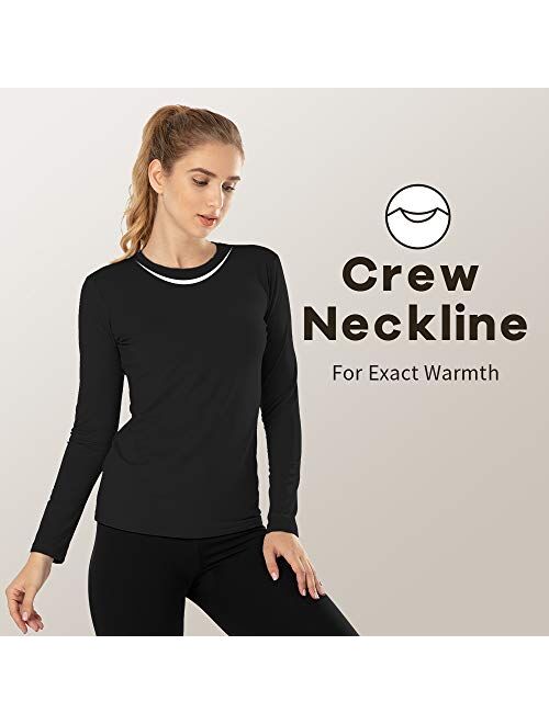 MANCYFIT Womens Thermal Tops Fleece Lined Shirt Long Sleeve Base Layer