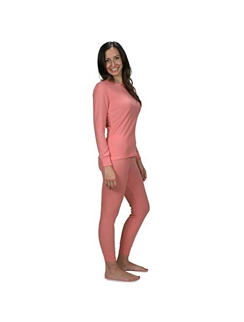 Women's Soft 100% Cotton Waffle Thermal Underwear Long Johns Sets