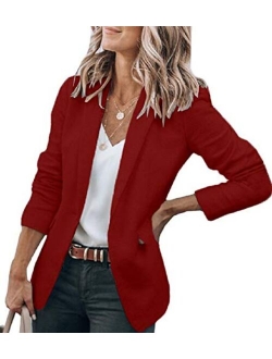 1XL ~ 3XL Michel Women Long Sleeve Casual Work Solid Color Knit Blazer with Plus Size