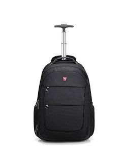 OIWAS Rolling Backpack for Laptop Large Wheeled School Bookbag Roller Daypack Travel Business Bags Suitcase Men Women