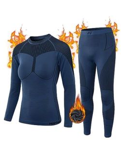 MEETWEE Thermal Underwear for Women, Winter Base Layer Top & Bottom Set Long Johns with Fleece Lined