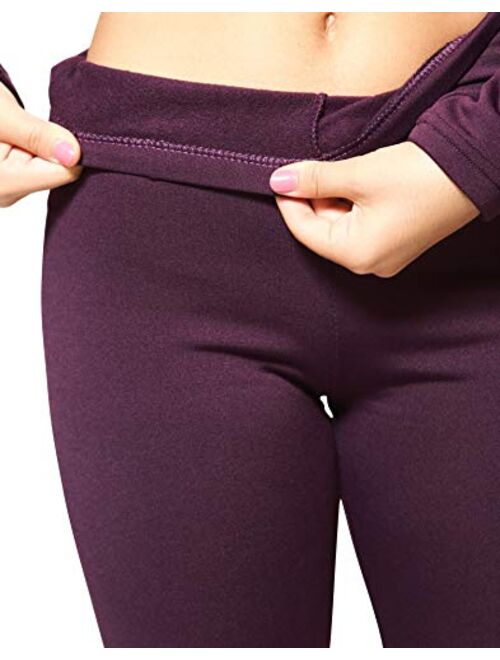 3 Pack: Women's Thermal Underwear Base Layer Fleece Lined Compression Pants Leggings