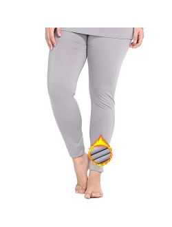 NUONITA Women's Thermal Pants Plus Size Fleece Lined Leggings Underwear Ultra Soft Bottoms