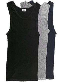 A-Power | Men's 100% Cotton Multipack Classic Rib Tank Top A-Shirts