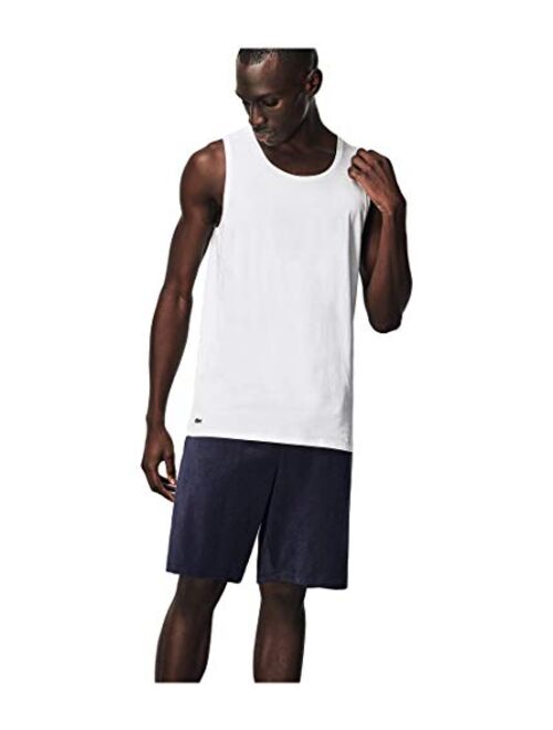 Lacoste Men's Essentials 3 Pack 100% Cotton Slim Fit A-Shirt Tanks