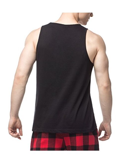 LAPASA Men's 100% Cotton Tank Tops Sleeveless Crewneck A-Shirts Basic Solid Undershirts Vests 4 Pack M36