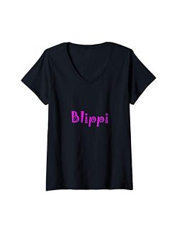 Womens Blippi V-Neck T-Shirt