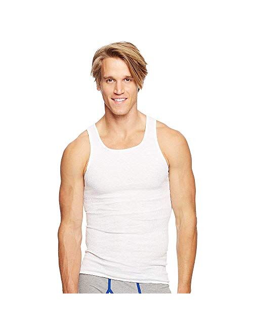 Hanes Men's 100% Cotton White A-Shirts Tagless Undershirts Tanks Tank Tops