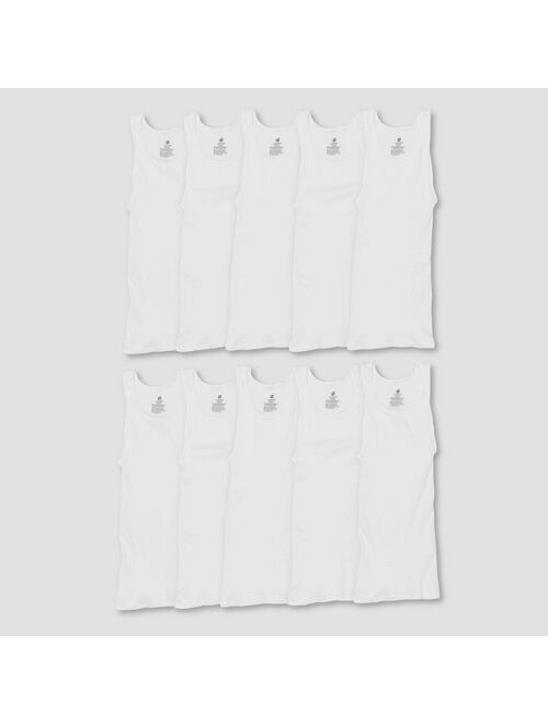 Hanes Men's Comfort Soft Super Value 10pk A-Shirt Tank Top - White