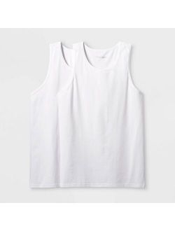 Men's Tank A-Shirt Scoop Neck Undershirt 2pk