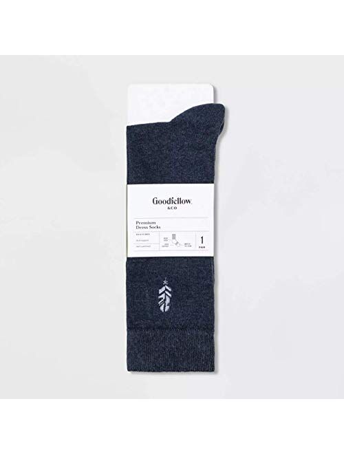 Men's Premium Crew Dress Socks Arch Support - Blue (6-12) - Goodfellow & Co