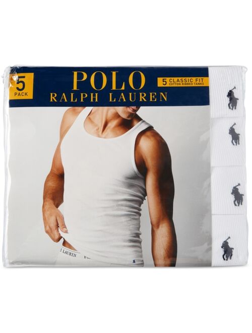 Polo Ralph Lauren Men's 5 Pack Cotton Tank Top A-Shirt