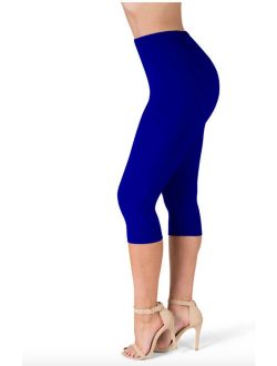 NWT Satina Capri Leggings Royal Blue Womens One Size SUPER SOFT