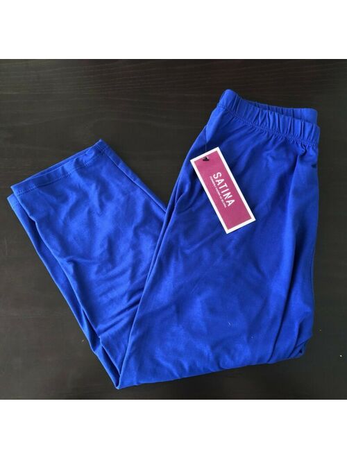 NWT Satina Capri Leggings Royal Blue Womens One Size SUPER SOFT