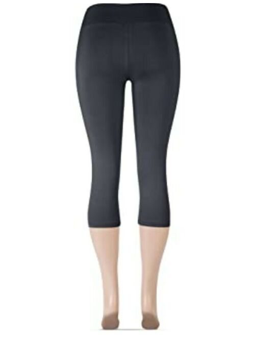 Satina High Waisted Leggings (One Size, Crop Length Charcoal) Very Soft...