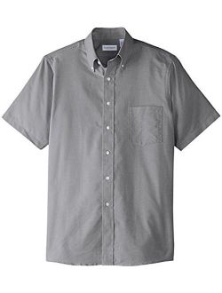Men's Short Sleeve Oxford Dress Shirt - Greystone - 3XL