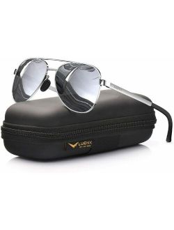 Aviator Sunglasses for Women Polarized Mirror with Case - UV 6-silver