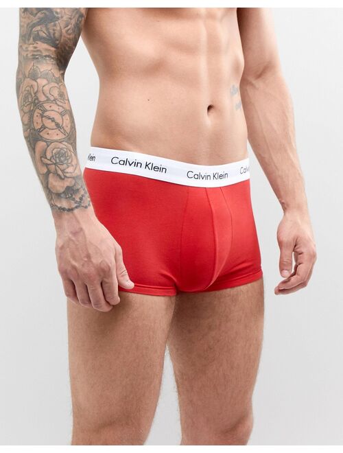 Calvin Klein low rise trunks 3 pack in cotton stretch