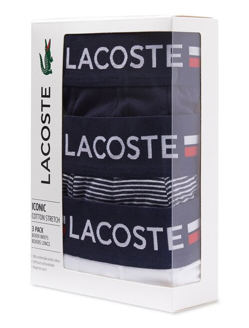 Lacoste Men's 3-Pk. Stretch Boxer Briefs