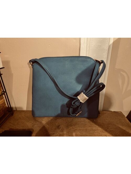 New With Tags Blue And Tan Deluxity Los Angeles Handbag