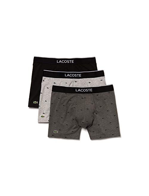 Lacoste Men's Essential 3 Pack Allover Croc Boxer Briefs
