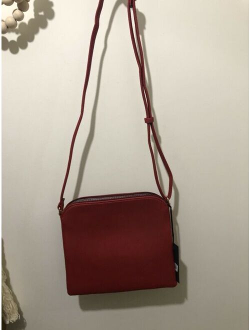 Deluxity Womens Red Faux Leather Tassel Zip Crossbody Purse NWT Vegan Great Gift Idea