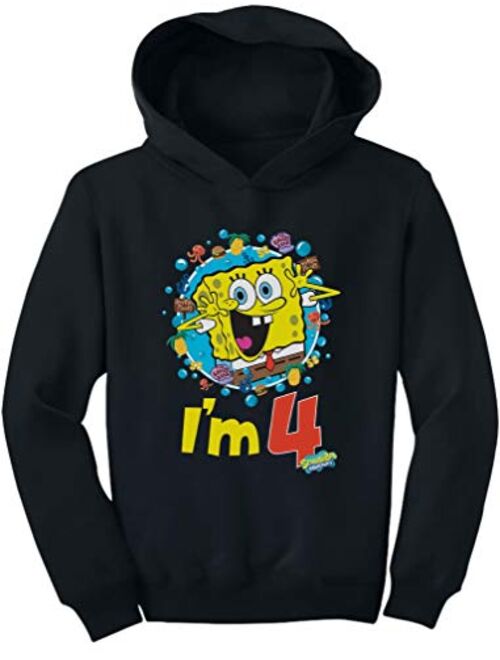 Official Spongebob - 4th Birthday I'm 4 Toddler Hoodie