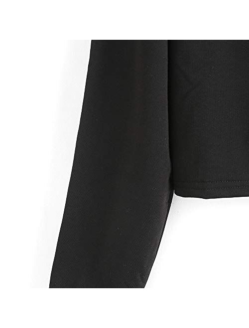 ZAFUL Women's Halloween Skeleton Print Long Sleeve Pullover Sweatshirt Hoodie Tops