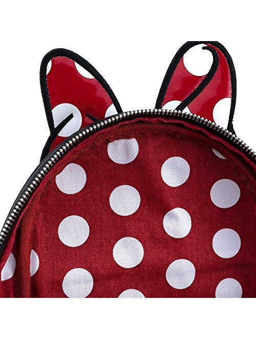 Loungefly Disney Minnie Mouse Bow Faux Leather Womens Double Strap Shoulder Bag Purse