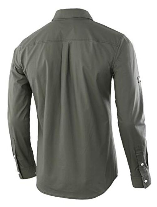 Estepoba Men's Premium Casual Cotton Long Sleeve Outdoor Button-Down Work Shirt
