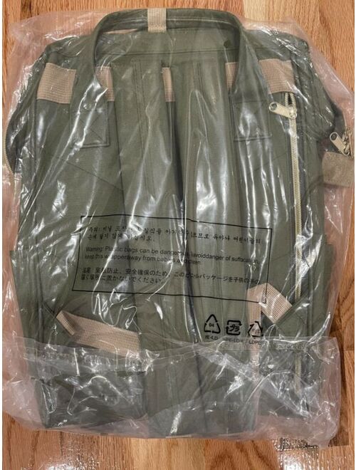 Himawari Travel Army Green Backpack/Laptop/Diaper Waterproof Canvas New Bag