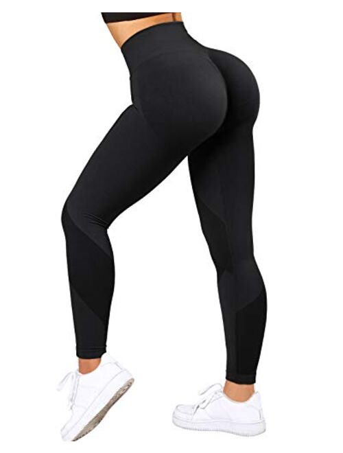 OMKAGI Women TIK Tok Scrunch Butt Lifting Leggings Seamless High Waisted Workout Pants
