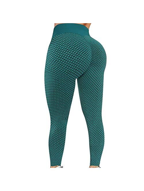 Famous TIK Tok Leggings, Women Butt Lifting Yoga Pants High Waist Tummy Control Bubble Hip Lift Workout Running Tights