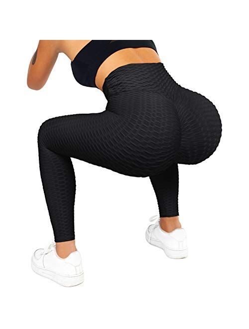 OMKAGI TIK Tok Leggings for Women Scrunch Butt Lifting High Waisted Workout Pants