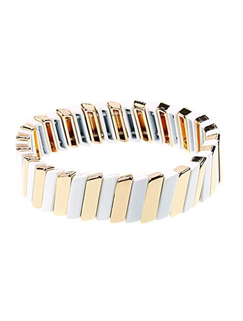 Coolcos Enamel Tile Tila Bracelets Colorful Beaded Bracelet for Lady Women & Men Bracelet