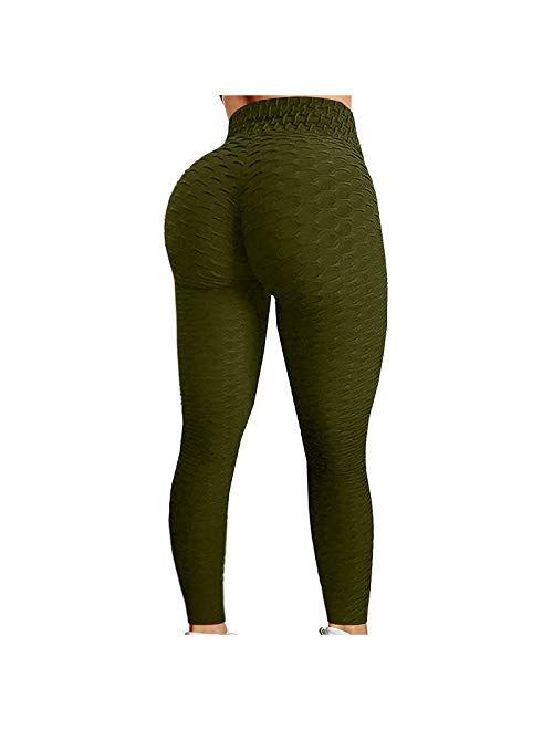TIK Tok Leggings for Women Booty Lift, Bubble Hip Anti Cellulite Pants High Waisted Workout Tummy Control Yoga Tights