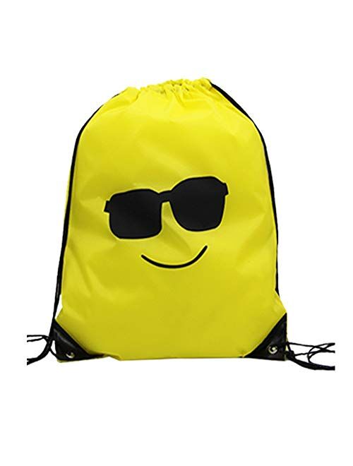 Magift Emoji Drawstring Backpack, Surprise Favourite Party Gift Bag (10 Pack)