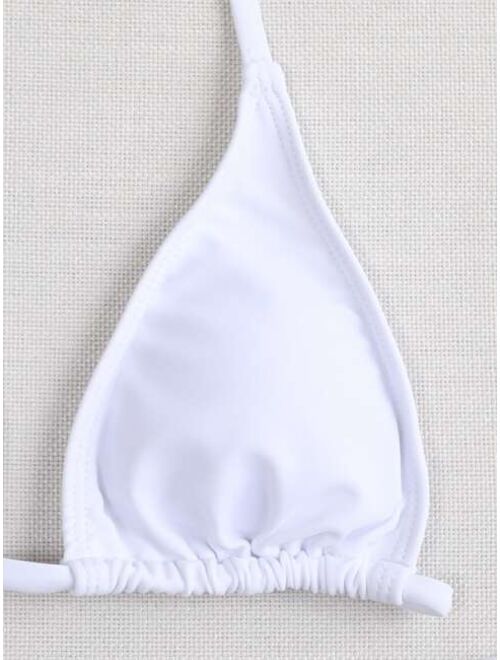 Shein 3pack Micro Triangle Bikini Swimsuit & Mesh Cover Up