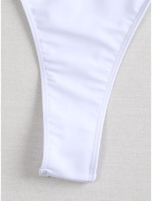 Shein 3pack Micro Triangle Bikini Swimsuit & Mesh Cover Up