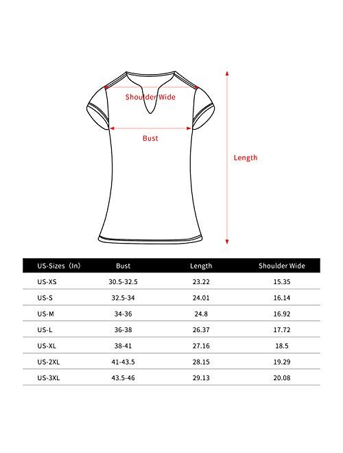 ANIVIVO Tennis Shirts for Women Short Sleeves, Solid Golf T Shirts V-Neck Running Shirts