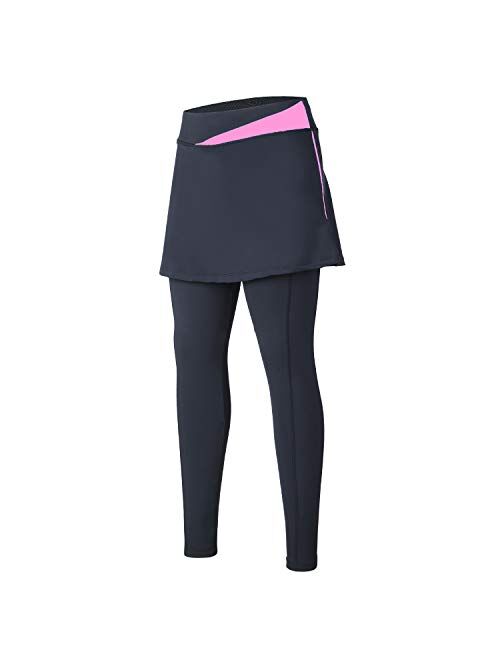 ANIVIVO Women Cycling Pants with Pockets Up-Padding Tight Skirted Leggings