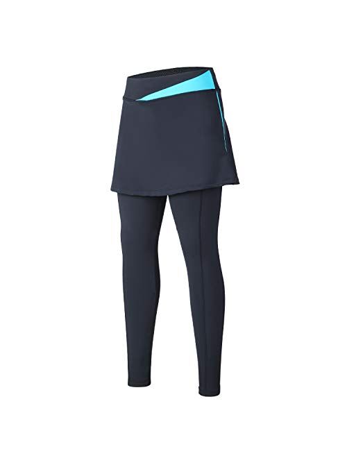 ANIVIVO Women Cycling Pants with Pockets Up-Padding Tight Skirted Leggings