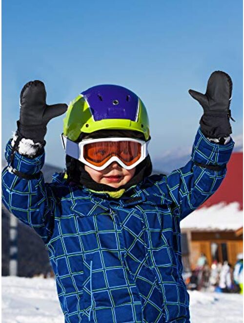 Snow Mittens Winter Ski Mittens Unisex Gloves Kids Waterproof Warm Cotton-lined Gloves