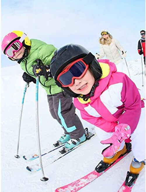 Snow Mittens Winter Ski Mittens Unisex Gloves Kids Waterproof Warm Cotton-lined Gloves