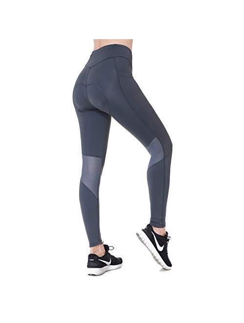 ANIVIVO Women Cycling Pants 3D Padded,Long Bike Bicycle Pants Compression Tight with Pockets