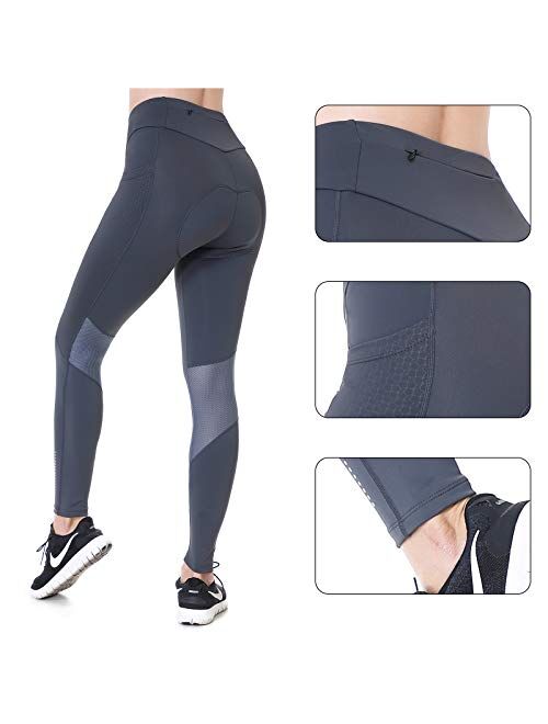 ANIVIVO Women Cycling Pants 3D Padded,Long Bike Bicycle Pants Compression Tight with Pockets
